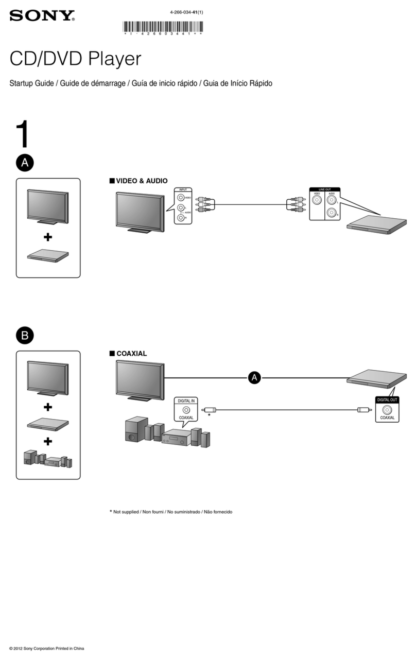Sony DVP-SR320 Startup guide