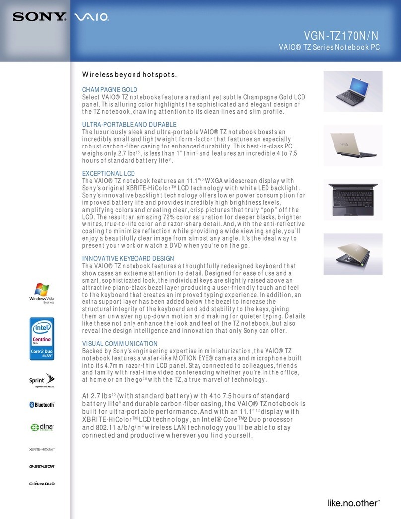 Sony VAIO VGN-TZ170N/N User manual