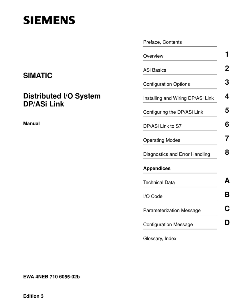 Siemens SIMATIC Distributed I/O System DP/ASi Link User manual Siemens SIMATIC Distributed I/O System DP/ASi Link User manual