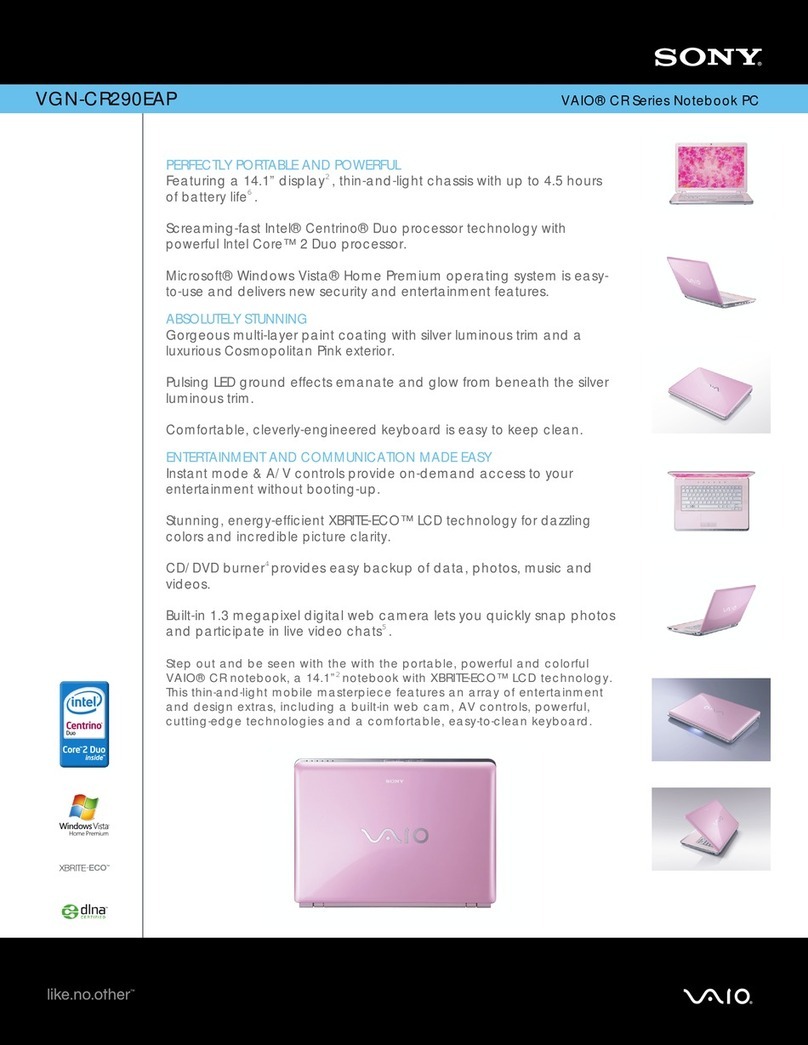 Sony VAIO VGN-CR290EAP specification