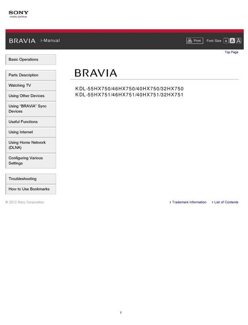 Sony BRAVIA KDL-55HX751 User manual