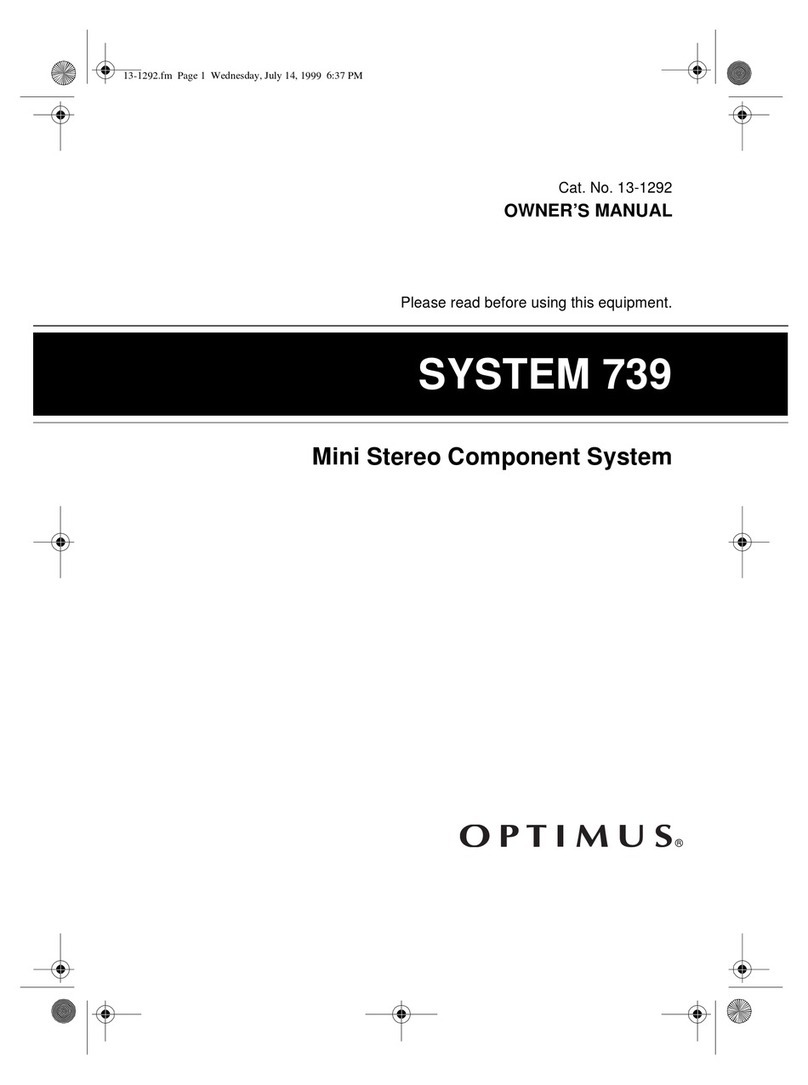 Optimus SYSTEM 739 owner's manual
