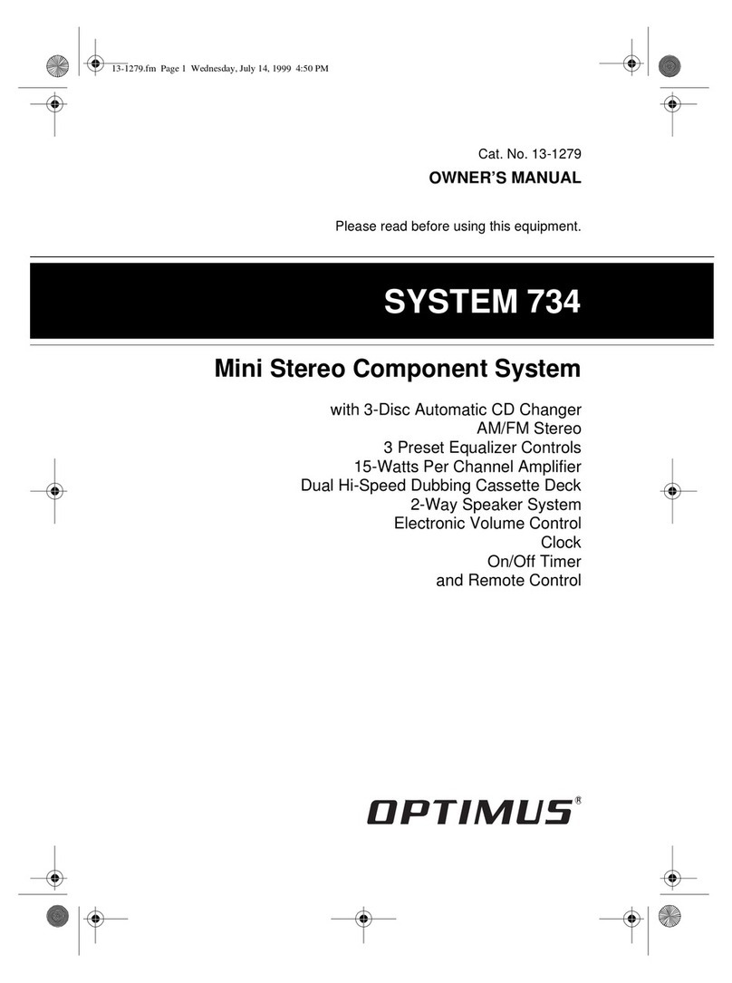 Optimus SYSTEM 734 owner's manual