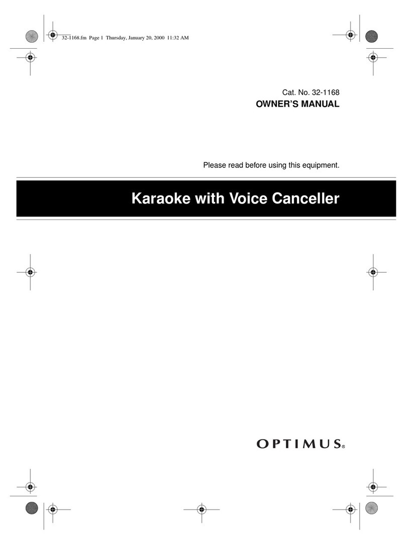 Optimus Karaoke with Voice Canceller owner's manual Optimus Karaoke with Voice Canceller owner's manual