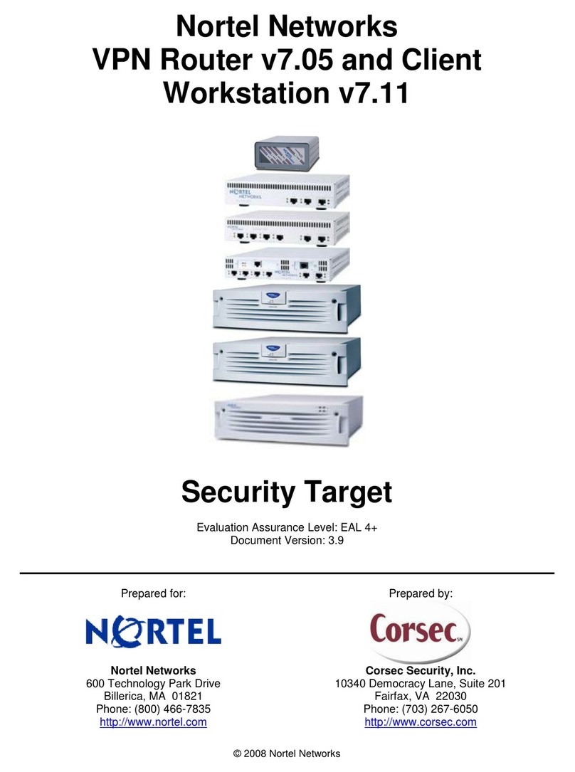 Nortel VPN Router v7.05 User manual