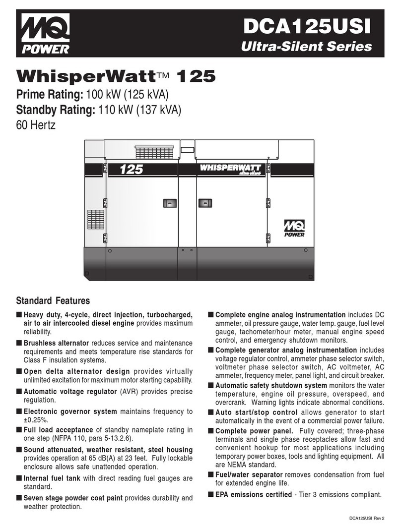 MULTIQUIP WhisperWatt 125 DCA125USI Configuration guide