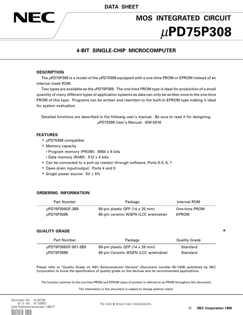 NEC uPD75P308 User manual