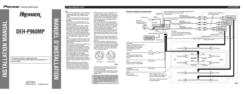 Pioneer Premier DEH-P960MP installation manual