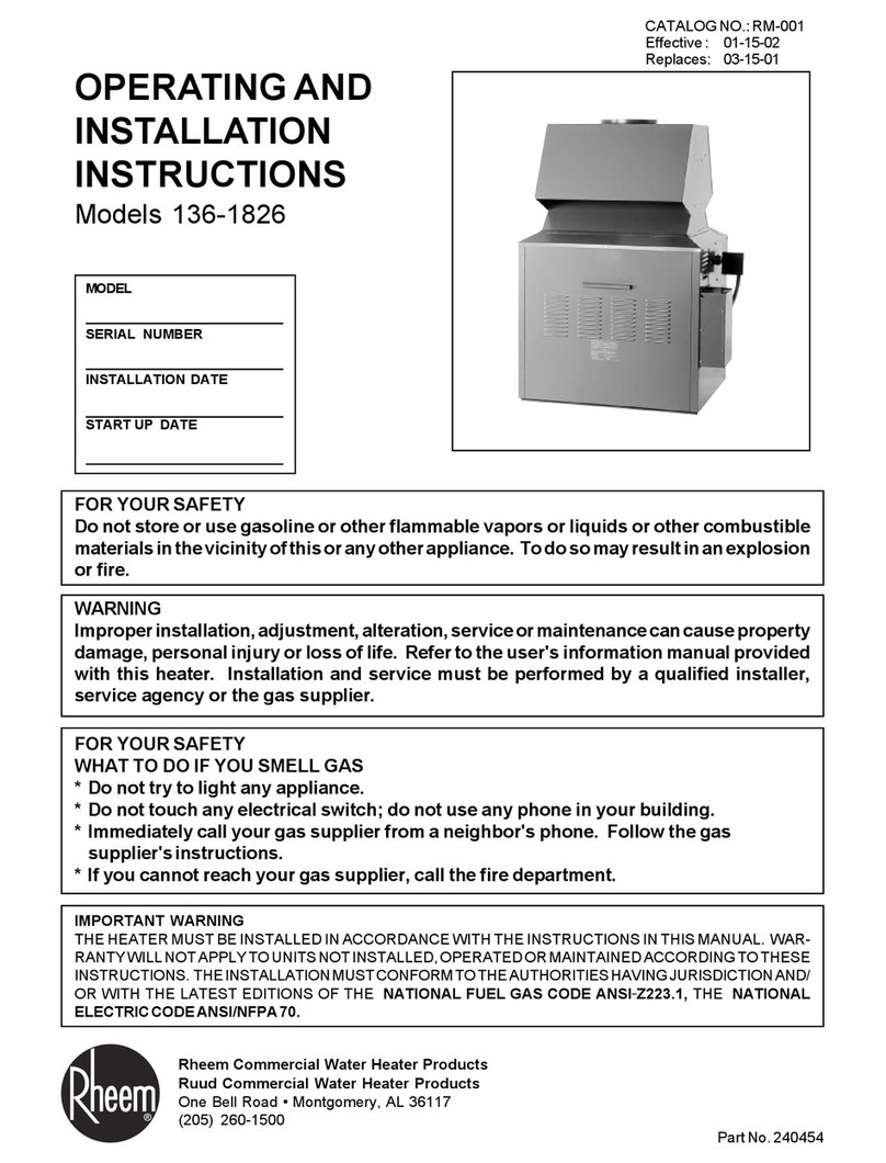Rheem 136-1826 Specification sheet