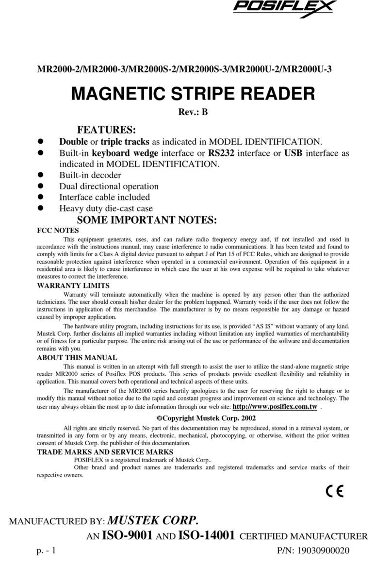 POSIFLEX MR2000-2 Features list