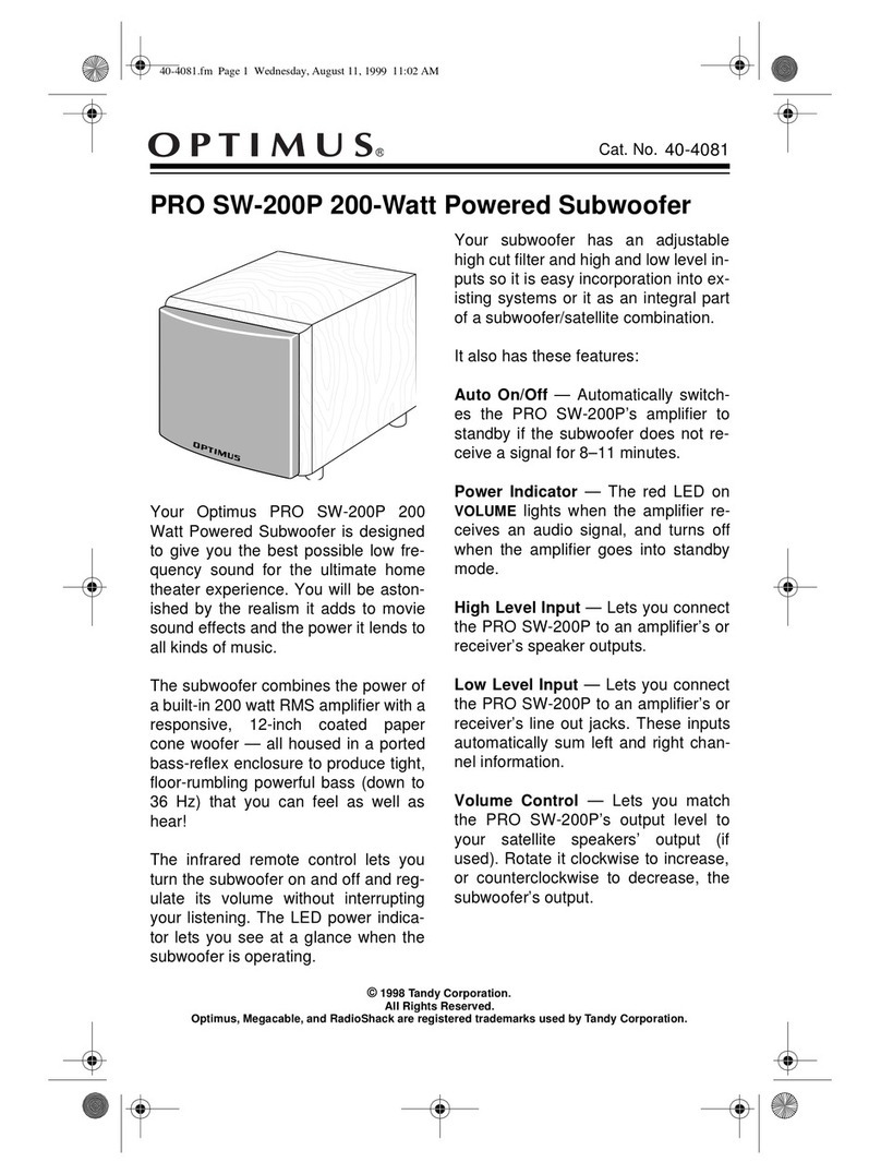 Optimus PRO SW-200P owner's manual