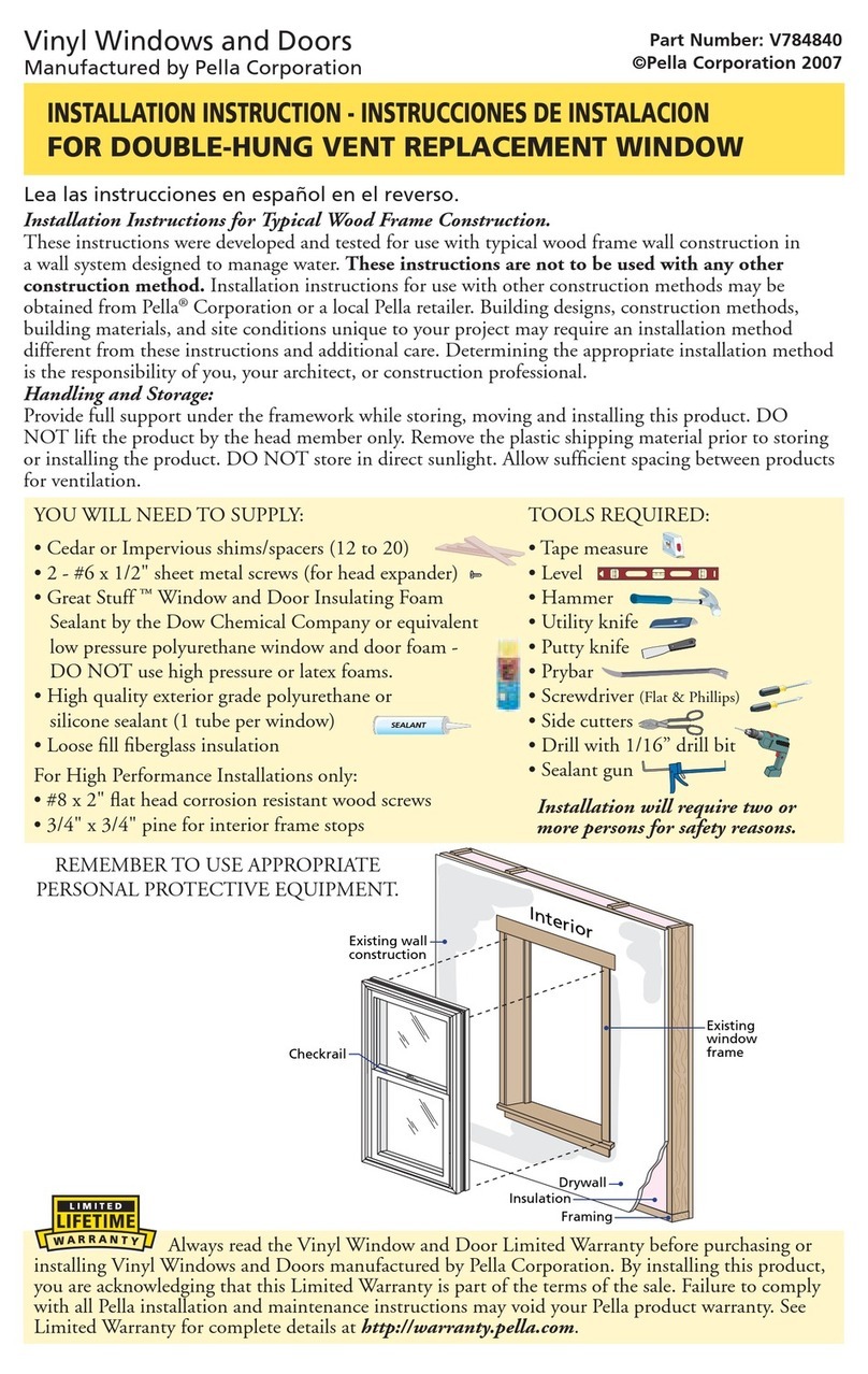 Pella V784840 installation instructions