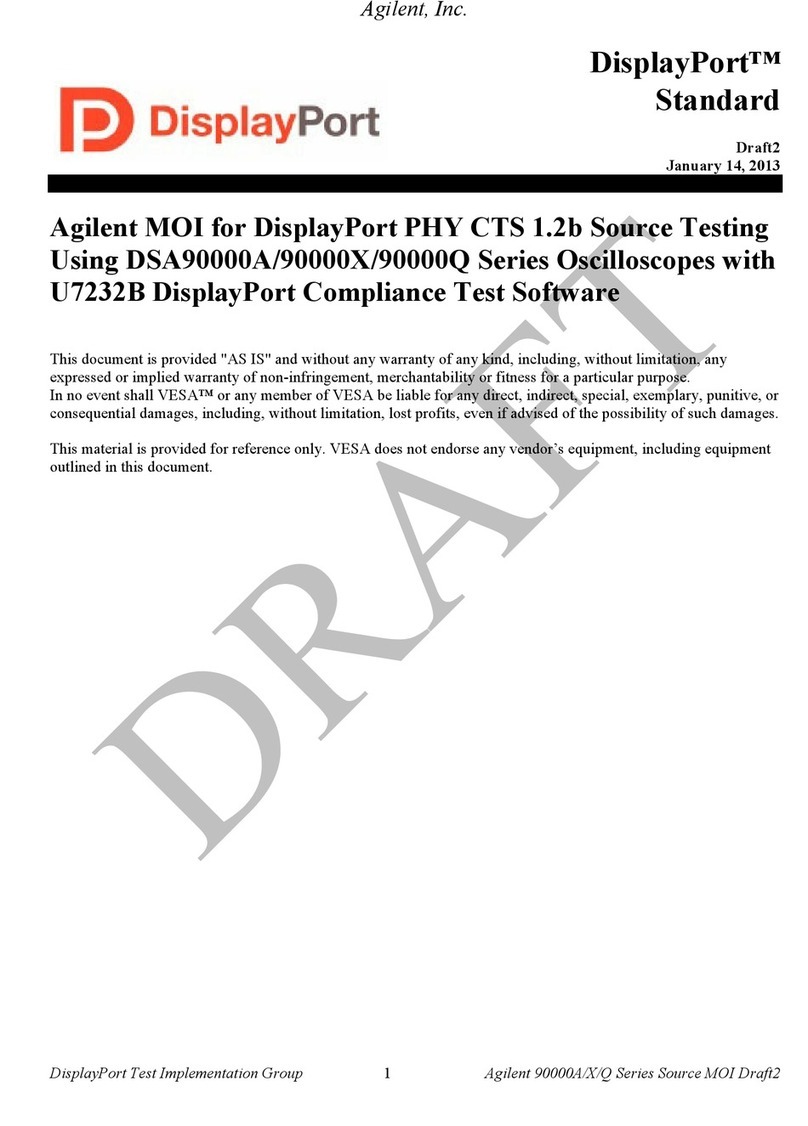 Agilent Technologies DisplayPort Installation and operating manual Agilent Technologies DisplayPort Installation and operating manual