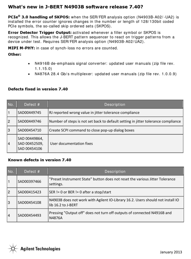 Agilent Technologies J-BERT N4903B Technical manual