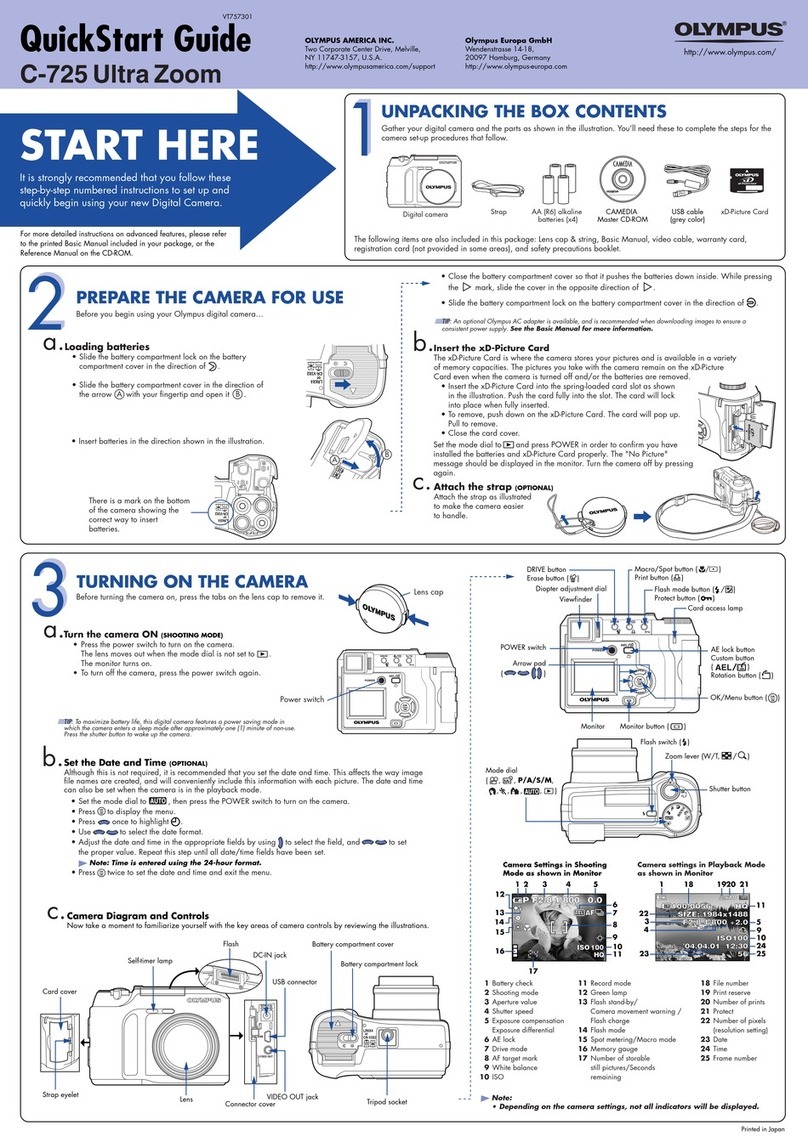 Olympus C 725 - CAMEDIA Ultra Zoom Digital Camera User manual Olympus C 725 - CAMEDIA Ultra Zoom Digital Camera User manual