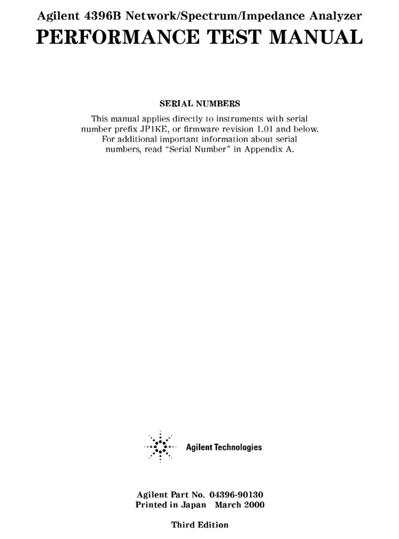 Agilent Technologies Agilent 4396B User manual