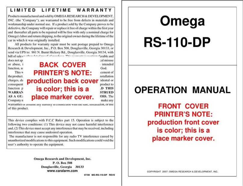 Omega Vehicle Security RS-110-DP Operation manual