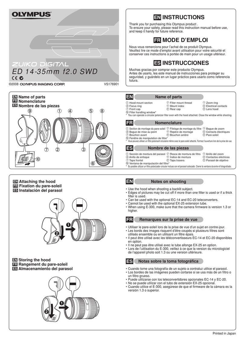 Olympus ZUIKO DIGITAL ED 14-35mm F2.0 mm SWD instructions
