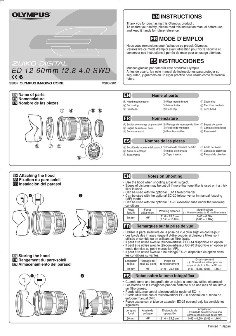 Olympus ZUIKO DIGITAL ED 12-60mm F2.8-4.0mm SWD instructions
