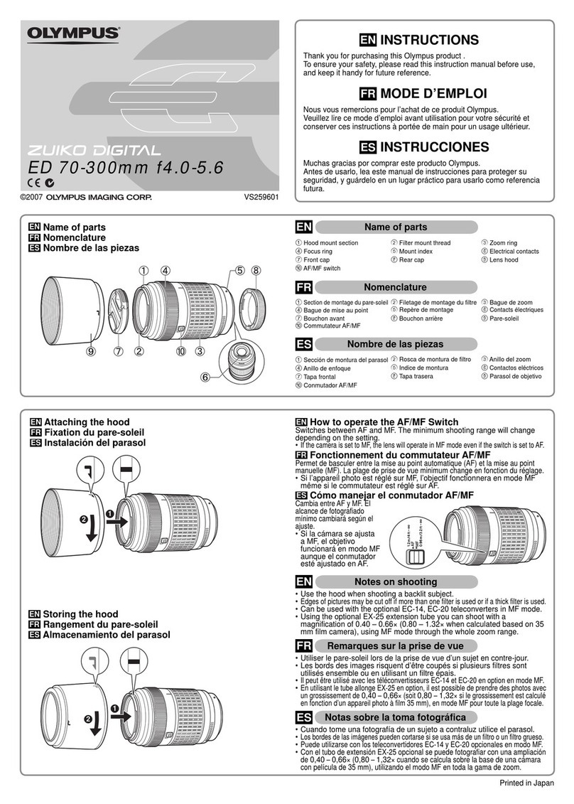 Olympus ZUIKO DIGITAL ED 70-300mm F4.0-5.6 instructions