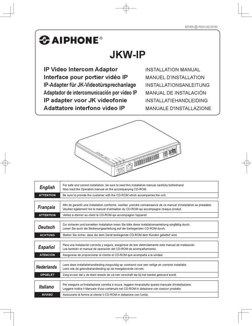 Aiphone JKW-IP installation manual