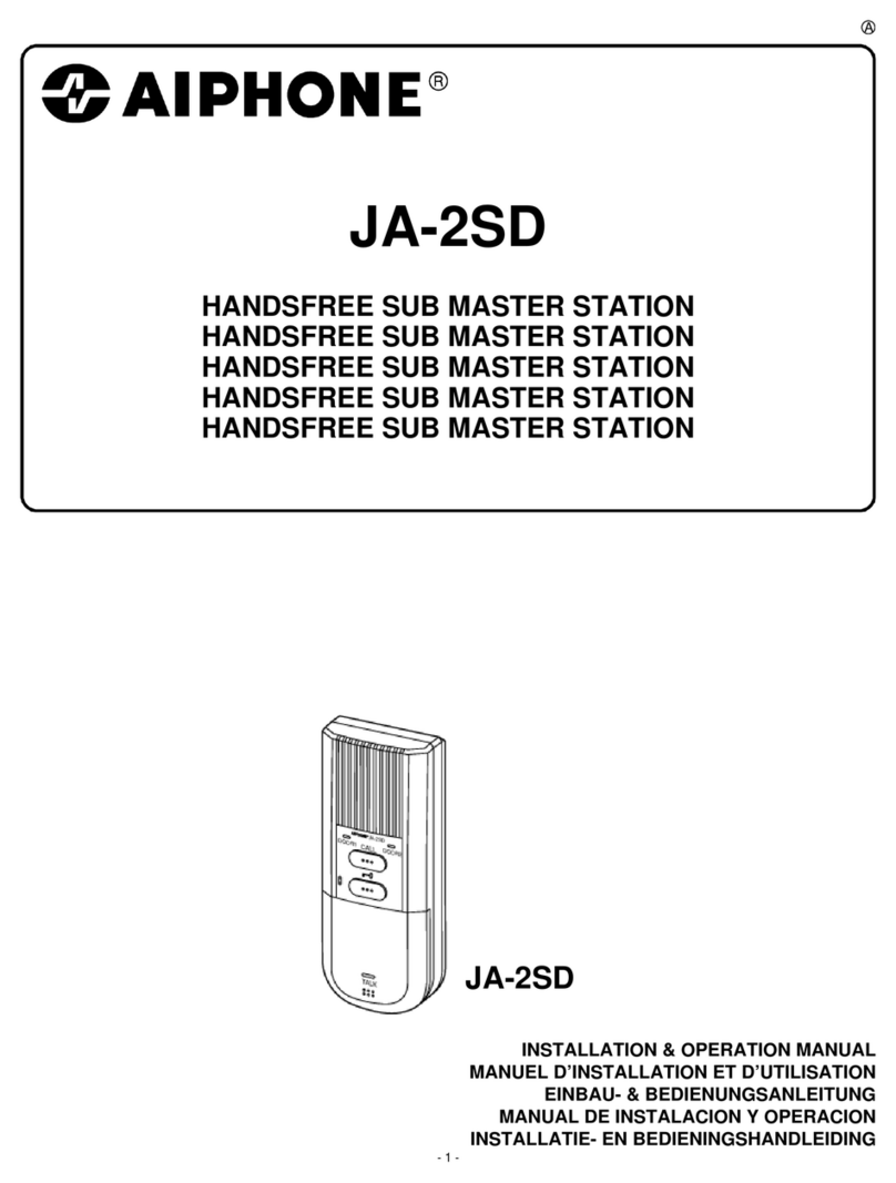 Aiphone JA-2SD Installation & operation manual