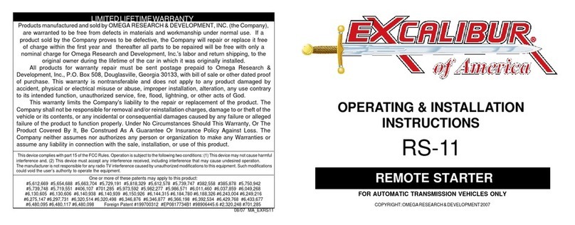Excalibur Excalibur RS-11 Product guide