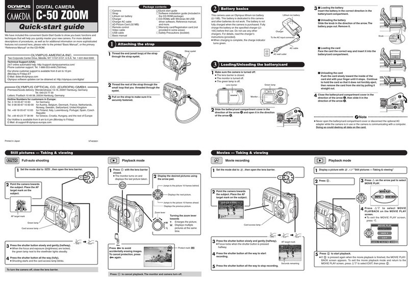 Olympus C-50 - Camedia 5MP Digital Camera User manual
