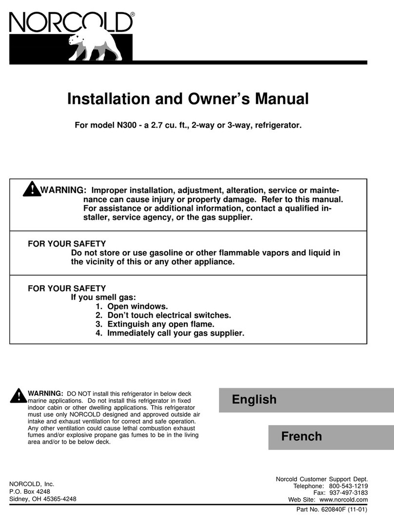 Norcold N300 Installation instructions
