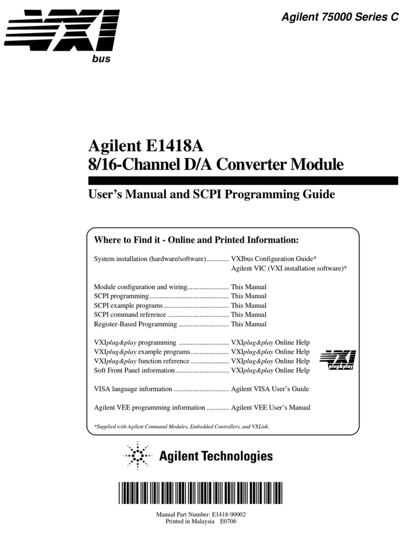 Agilent Technologies E1418A User manual Agilent Technologies E1418A User manual