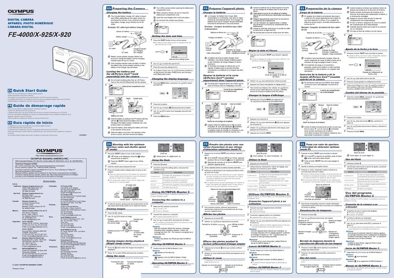 Olympus FE-4000 quick start guide