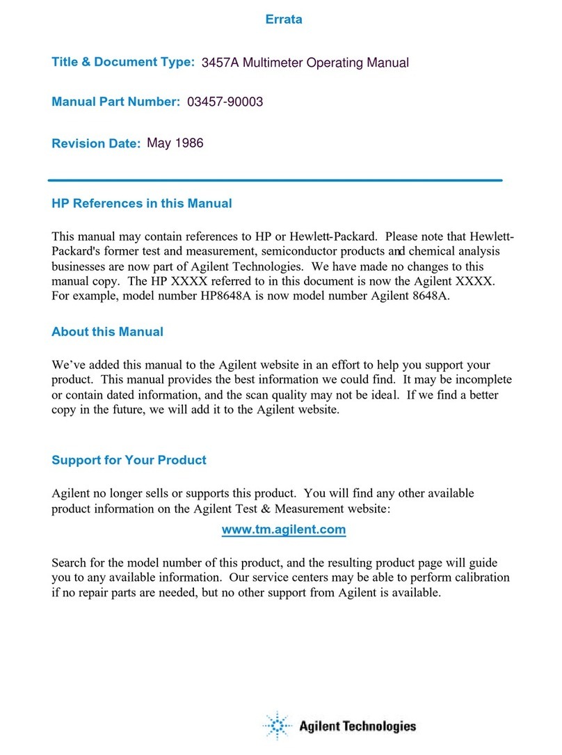 Agilent Technologies 3457A User manual