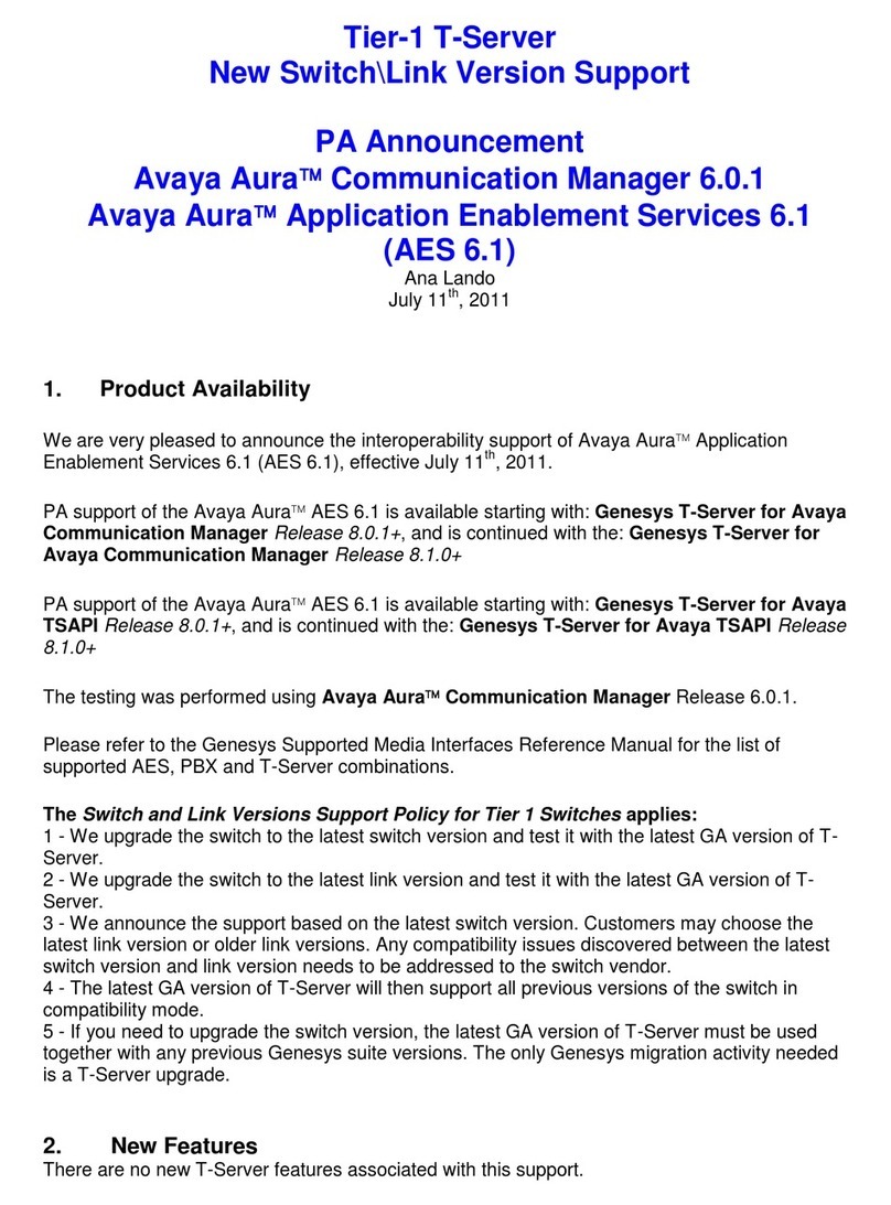Alcatel Tier-1 T-Server user manual