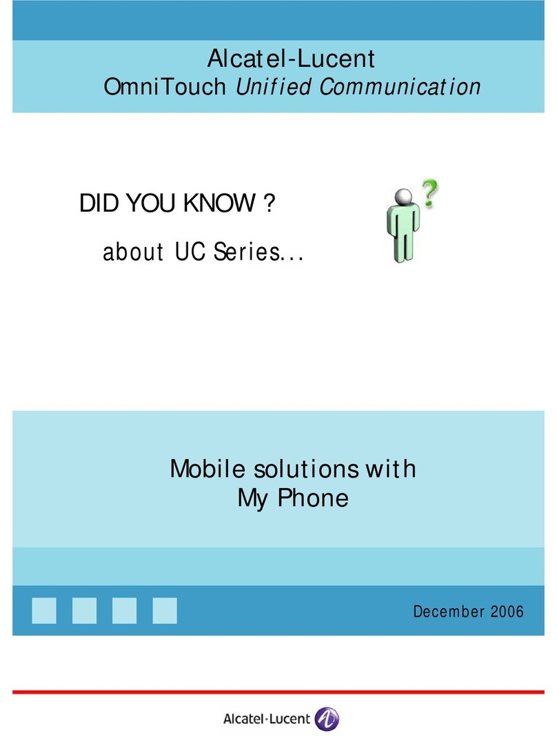 Alcatel OmniTouch UC User manual Alcatel OmniTouch UC User manual