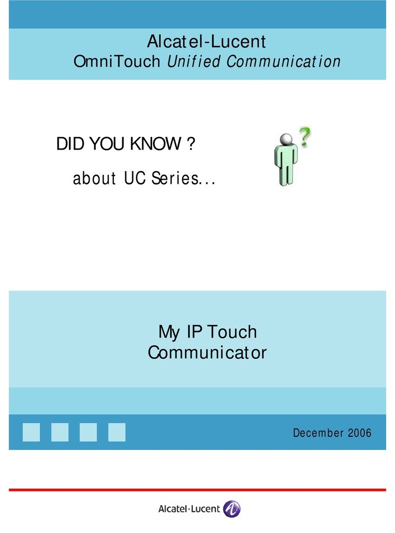 Alcatel OmniTouch UC User manual Alcatel OmniTouch UC User manual