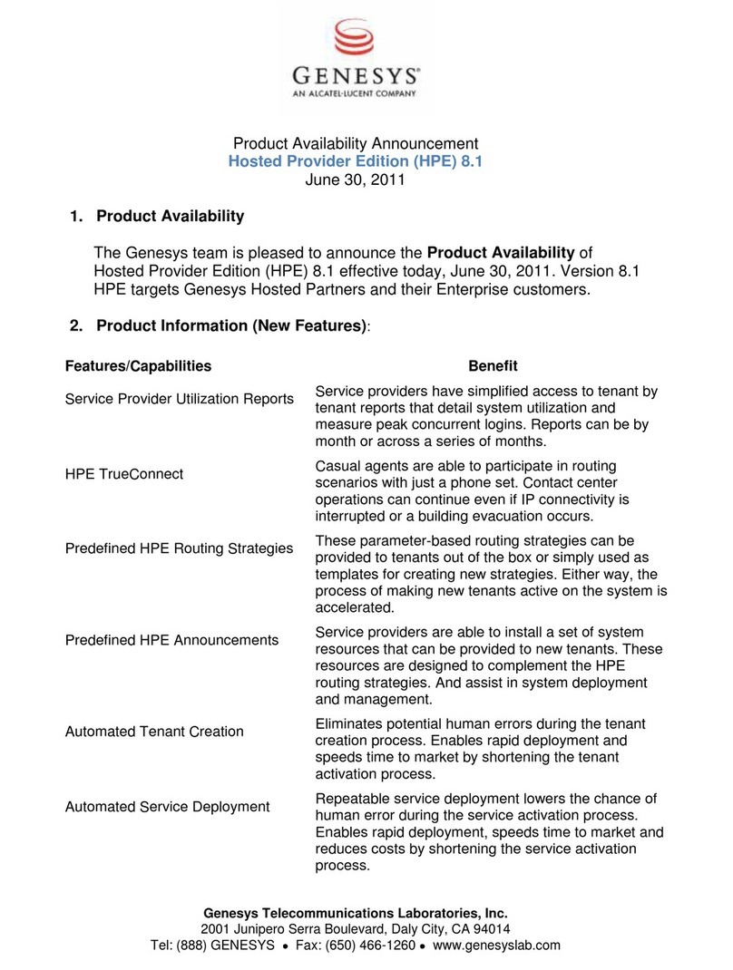 Genesys Hosted Provider Edition (HPE) 8.1 Product availability announcement