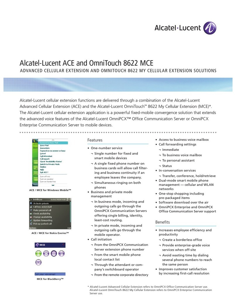 Alcatel-Lucent OmniTouch 8622 MCE User manual