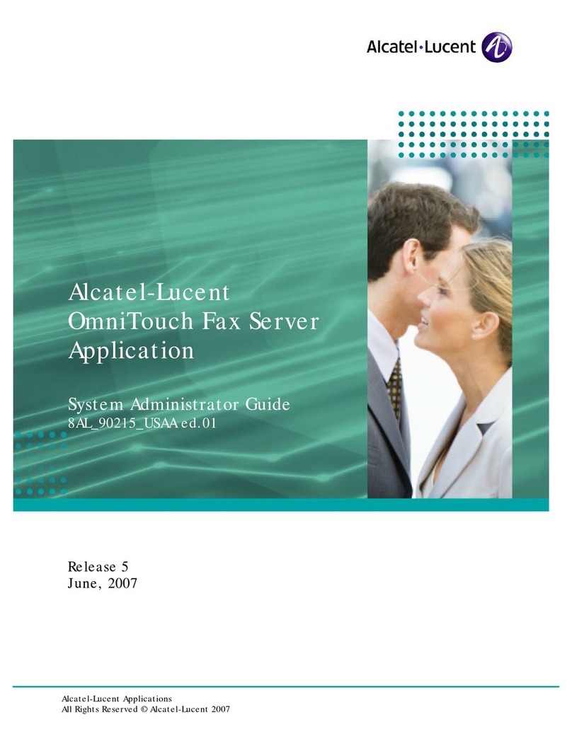 Alcatel-Lucent OmniTouch Fax Server Application Service manual