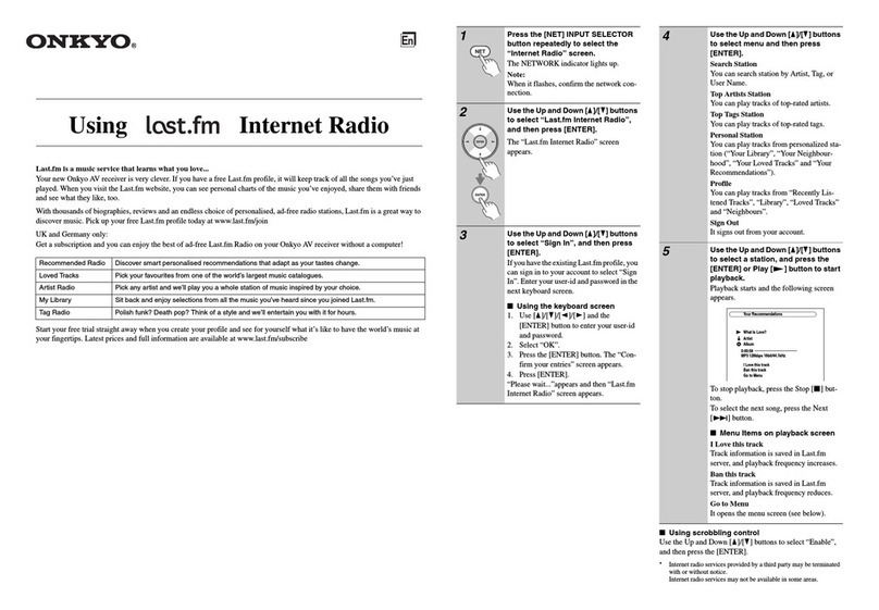 Onkyo TX-NR807 Installation and operating instructions