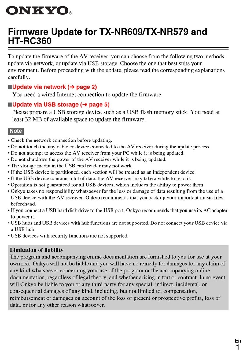Onkyo TX-NR579 Use and care manual
