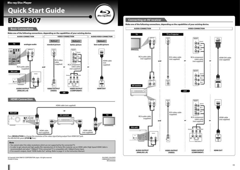 Onkyo BD-SP807 User manual