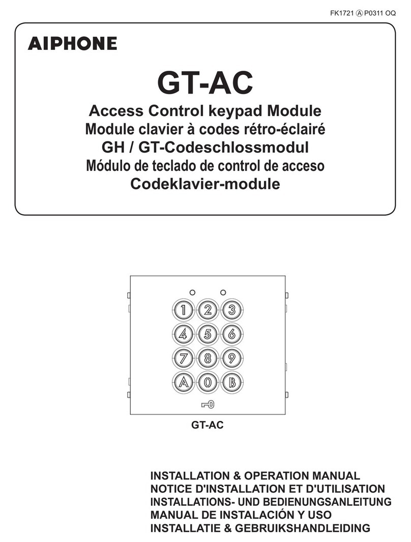 Aiphone GT-AC Installation and operation manual
