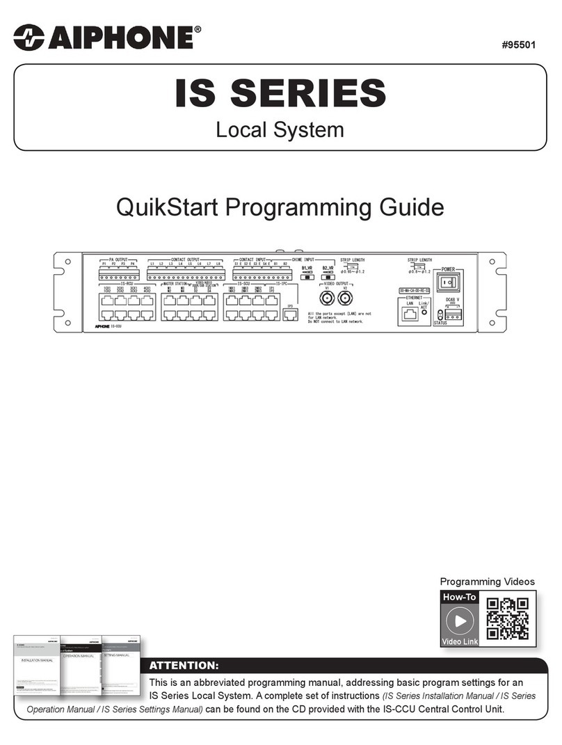 Aiphone IS SERIES Operation manual