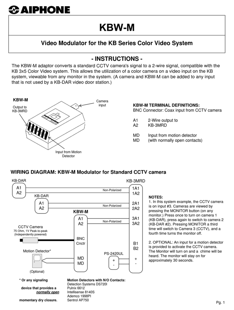 Aiphone KBW-M instructions