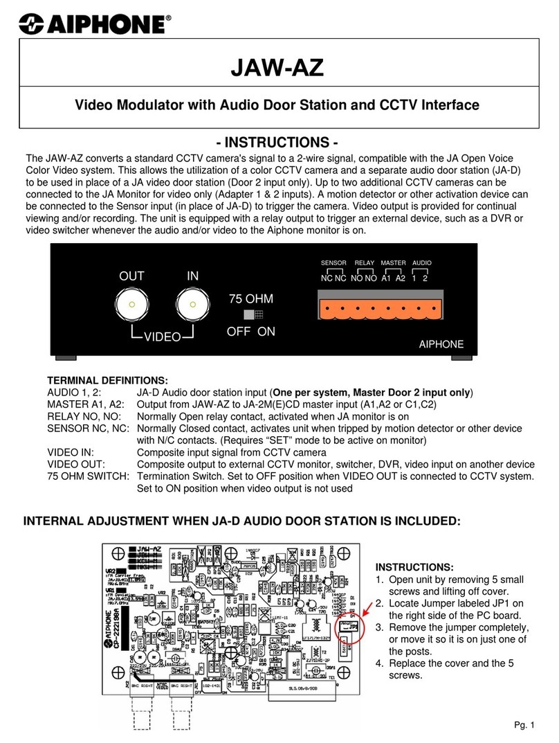 Aiphone JAW-AZ instructions
