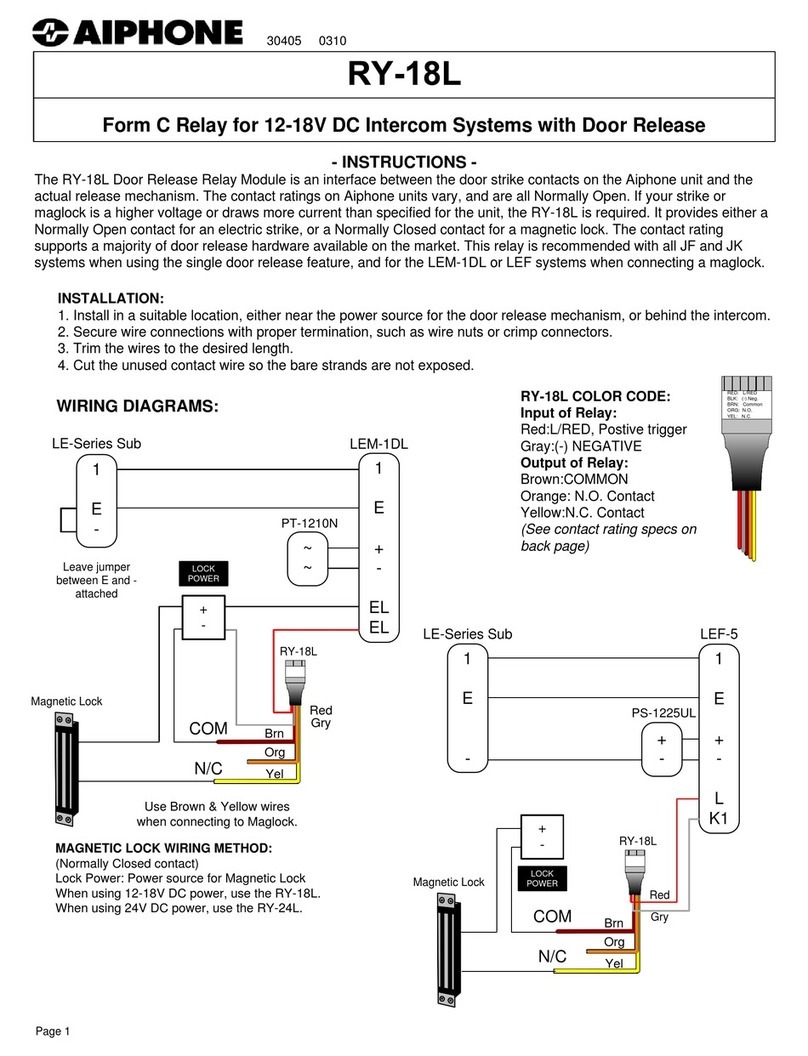 Aiphone RY-18L instructions