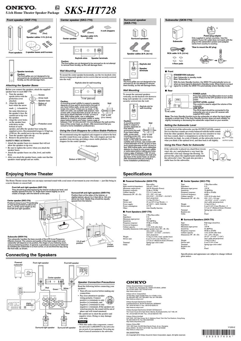 Onkyo SKS-HT728 instruction manual
