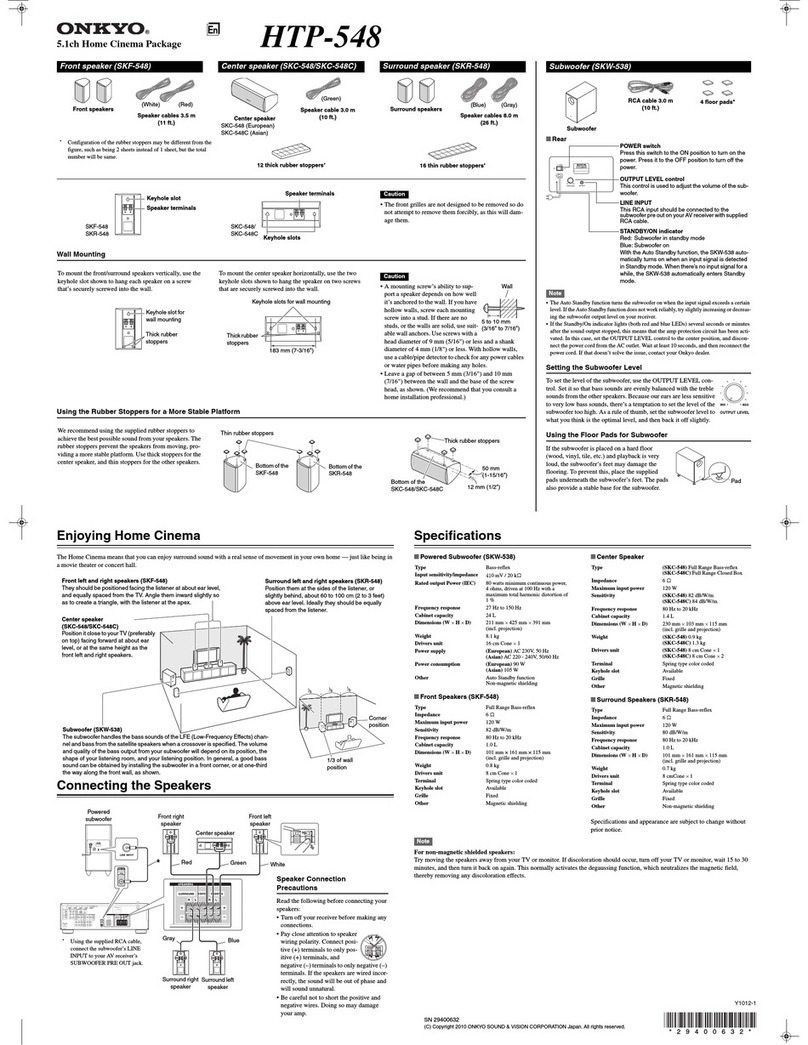 Onkyo HTP-548 User manual