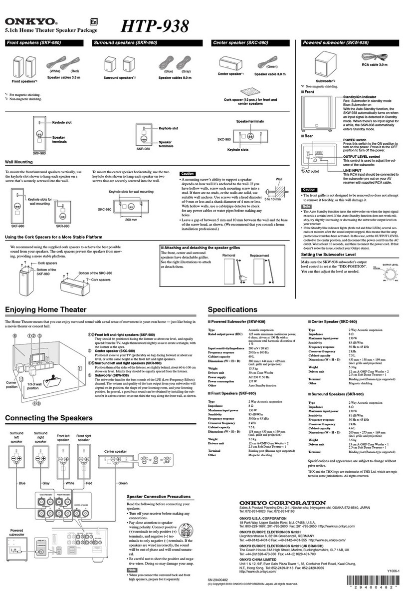 Onkyo HTP-938 instruction manual