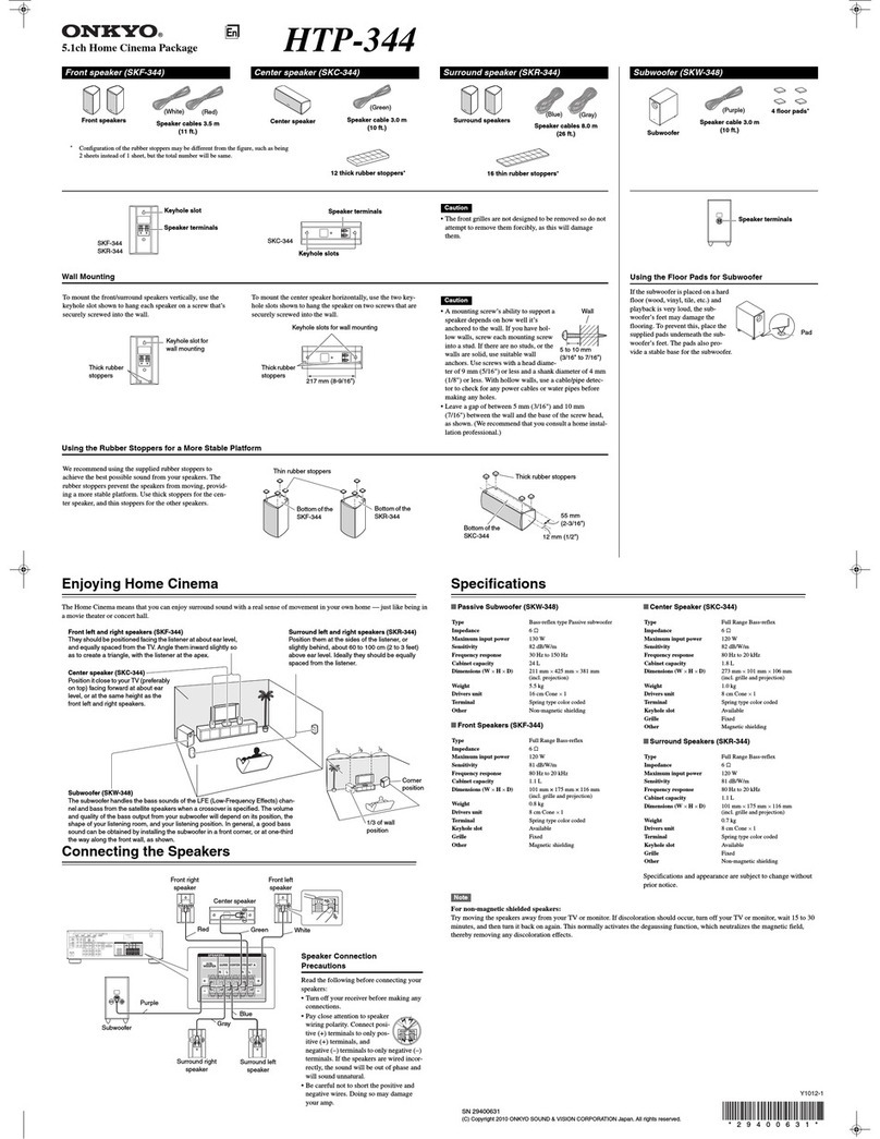 Onkyo HTP-344 User manual